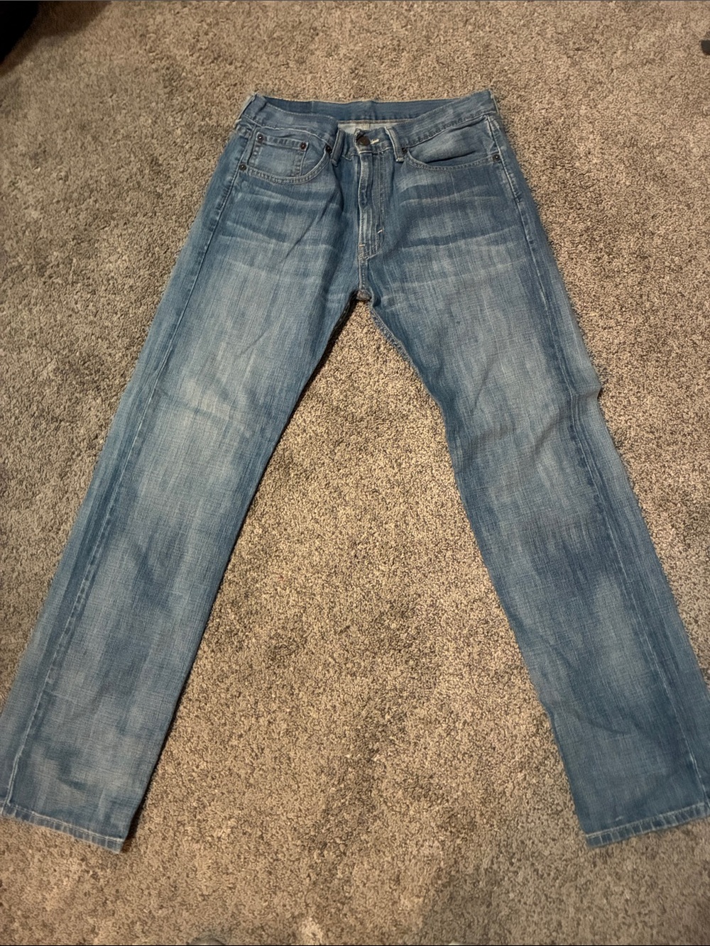Levi's Men's Straight Jeans — Light Blue Washed Denim